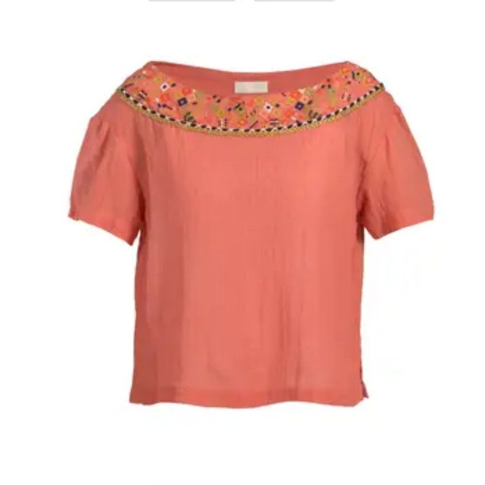 Souk Indigo 'Maya'  Embroidered Gauze Blouse